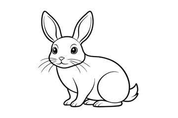 Obraz premium Cute bunny rabbit outline sketch vector illustration.