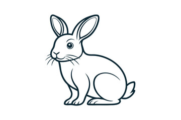 Cute bunny rabbit outline sketch vector illustration.