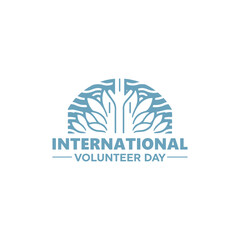 international voluntary day logo, voluntary day vector illustration, voluntary day poster design