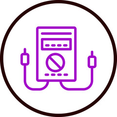 Voltmeter Vector Line Purple Circle Black