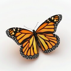 Fototapeta premium 3d Monarch butterfly isolated on the white background