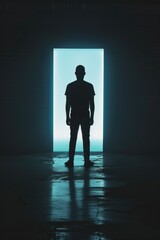 Obraz premium Man at Open Door