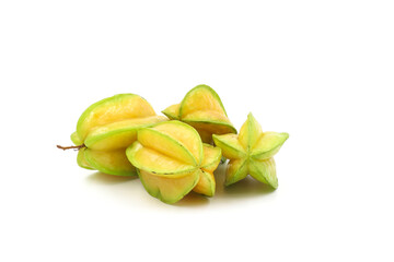 Carambola is a fruit. Isolated on a white background.