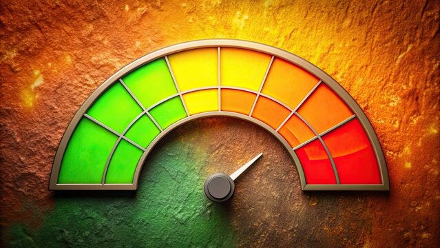 Risk meter with vibrant colors indicating high levels of danger, risk, meter, danger, high levels, vibrant, colors, warning