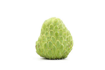Sugar apple isolated on white background, exotic tropical Thai annona or cherimoya fruit, healthy food.