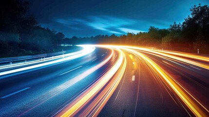 Obraz premium Nighttime Car Light Trails