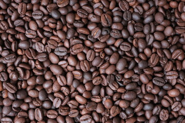 Roasted coffee beans for background