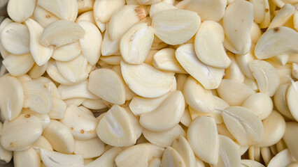 Sliced garlic for cooking ingredients