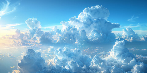 Naklejka premium 青空と白い雲