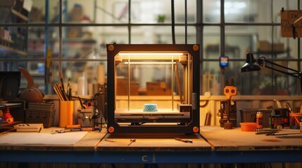 A portable 3D printer creating custom tools on-demand in a workshop