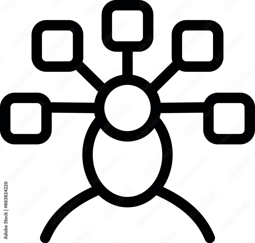 Poster this icon represents a person effectively managing and connecting multiple tasks or projects