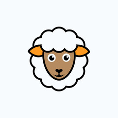 Sheep head logo design vector illustration on a white background