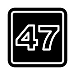 47 Number Vector Glyph Icon Design