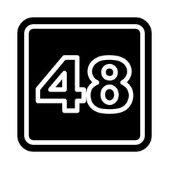 48 Number Vector Glyph Icon Design