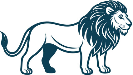 Elegant Lion Line Art Vector Illustration Detailed and Graceful Design