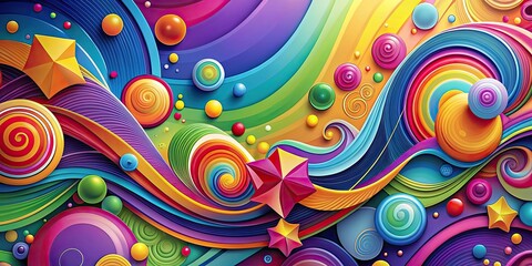 Abstract background with colorful swirls and geometric shapes , abstract, background, design, pattern, texture, vibrant