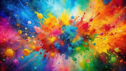 Abstract paint splatter on canvas with vibrant colors , art, design, creativity, colorful, texture