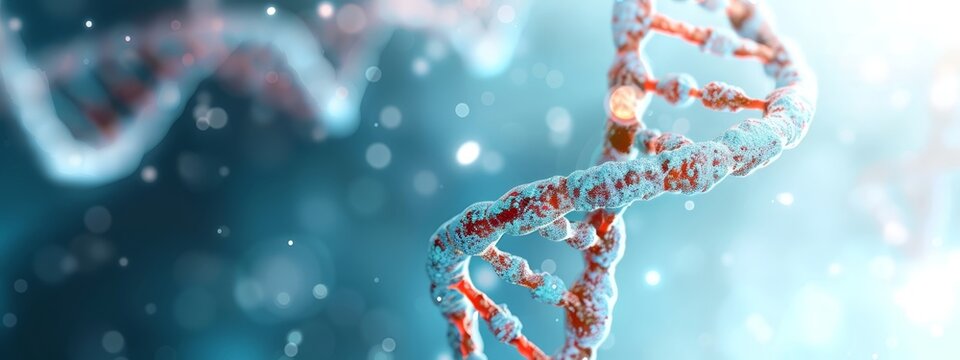 red for sugar-phosphate backbone, white for base pairs