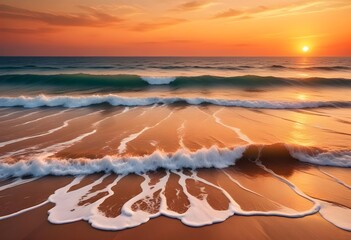 Beautiful beach scenery, high angle view of the sea