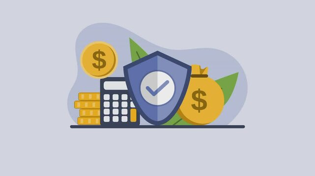 green screen and normal mode, financial insurance concept animation