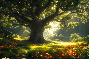 Biblical illustration, the Tree of Life whose fruit was eaten by Adam and Eve