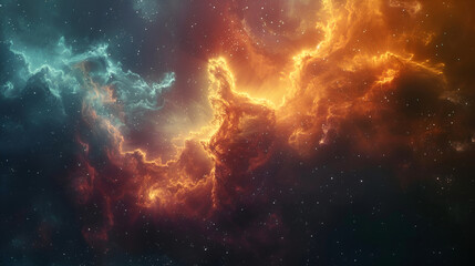 Fototapeta premium Colorful space galaxy cloud nebula. Generative AI