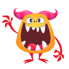 Funny cartoon monster with funny face. Halloween vector illustration. Great for package design or party decoration