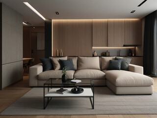 modern living room with sofa