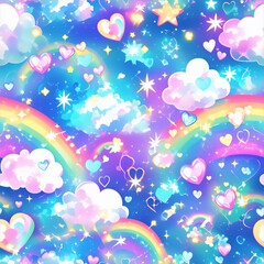 アニメ風の七色の虹テクスチャ