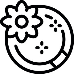 Line art icon of a flower gear representing the concept of eco friendly engineering and sustainable technology