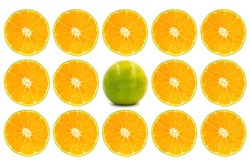 Fresh orange fruit isolated on white background