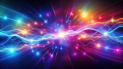 Obraz premium Abstract background with electric light accents pulsating edges and vibrant dynamism, Abstract,background, electric light