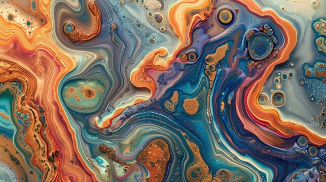 Abstract art with swirling colors and textures.