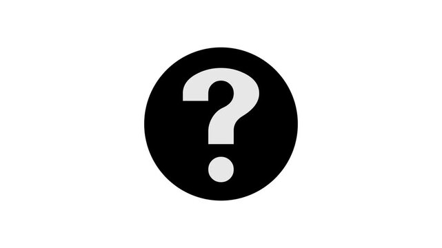Question mark icon black color simple shape circle animation white background