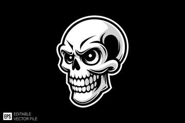 Dark art scary skull head vector design ideas templates