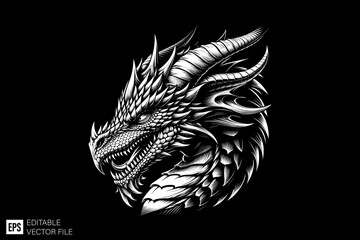 Obraz premium Dragon head illustration vector design