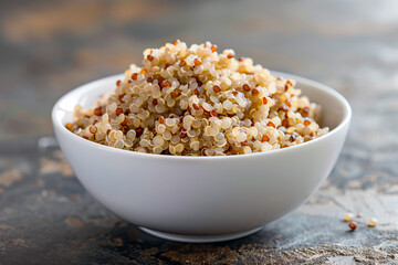 Cooked quinoa seeds for healthy eating. Generative AI