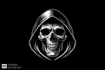 Dark art scary skull head vector design ideas templates