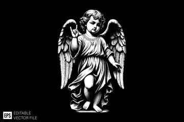 Dark art Vintage Cupid illustration graphic design ideas