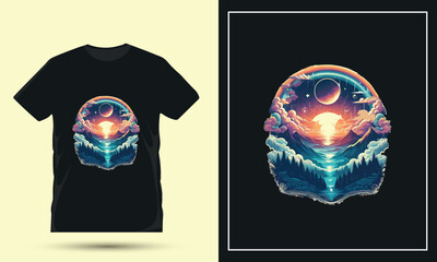 Imaginary sunset t shirt design
