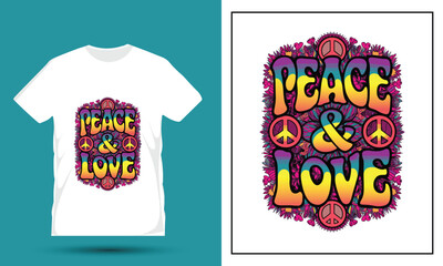 Peace & love typography t shirt design decorative quote