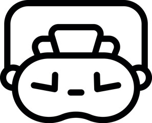 Cartoon sleep mask icon representing sleeping time, perfect for apps, websites, and print media