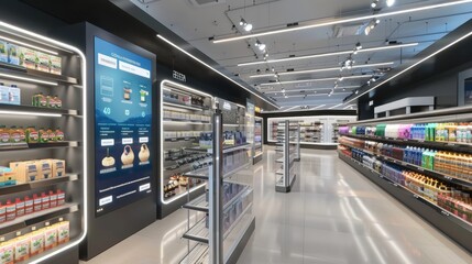 A next-generation retail store with interactive displays and smart shelves