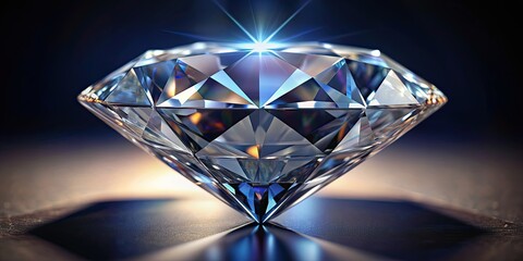 Close-up of a large polished diamond stone, diamond, gemstone, precious, luxury, shiny, expensive, sparkle, crystal