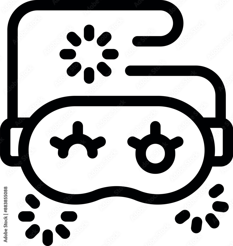 Poster Sleep mask with loading icon representing the concept of sleep optimization