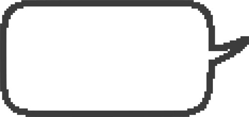 Pixel speech bubble for game design and chart. Retro chat box for dialog comment and messages. Conversation balloon shape. 8 bit cartoon element