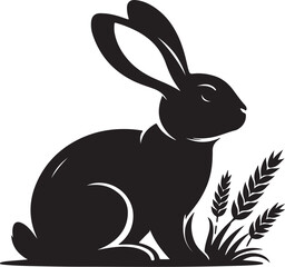 Obraz premium rabbit silhouette vector illustration