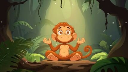Fototapeta premium Celebrate Hanuman Jayanti with a vibrant young Hanuman character illustration.