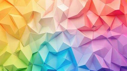Fototapeta premium Vivid rainbowcolored triangular structures forming a network, symbolizing communication and connection. Abstract and eyecatching visual.