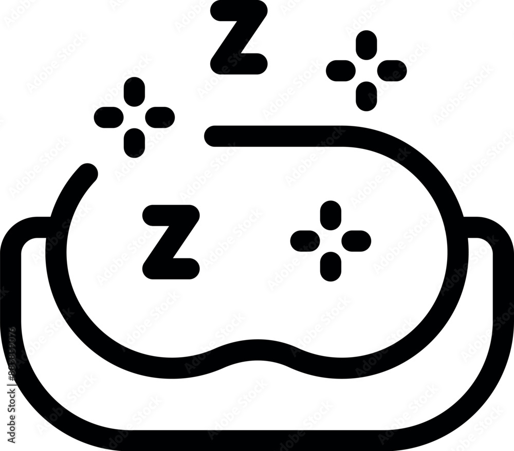 Poster simple sleep mask icon with a modern and minimal design, perfect for sleep related projects